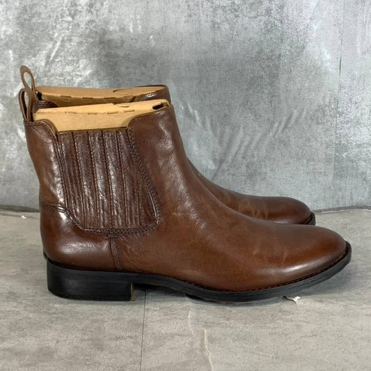 FRANCO SARTO Women's Brown Leather Linc Side-Zip Almond-Toe Booties SZ 10