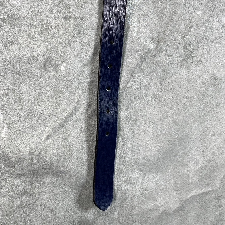 LAUREN RALPH LAUREN Women's Navy/Papay Saffiano To Smooth Reversible Belt SZ M