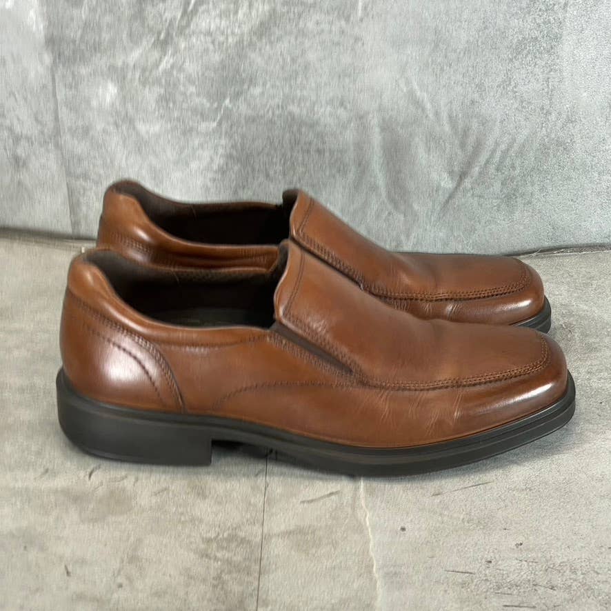 ECCO Men's Cognac Leather Helsinki 2 Apron-Toe Slip-On Loafers SZ 7/7.5