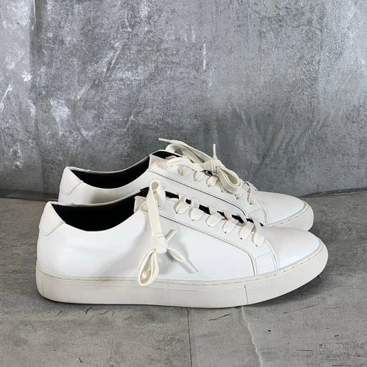 ALFANI Men's White Faux-Leather Grayson Memory-Foam Lace-Up Sneakers SZ 8.5