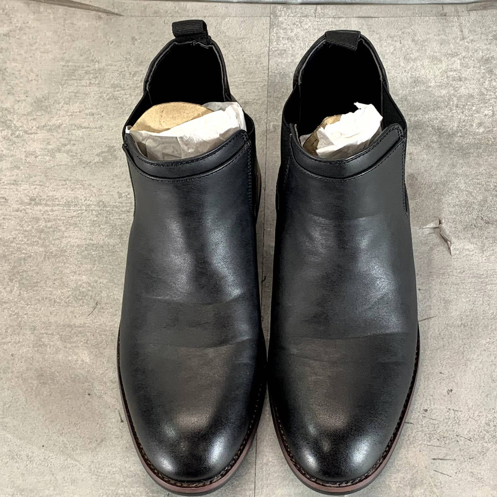 VANCE CO. Men's Black Faux-Leather Landon Pull-On Dress Boots SZ 8.5