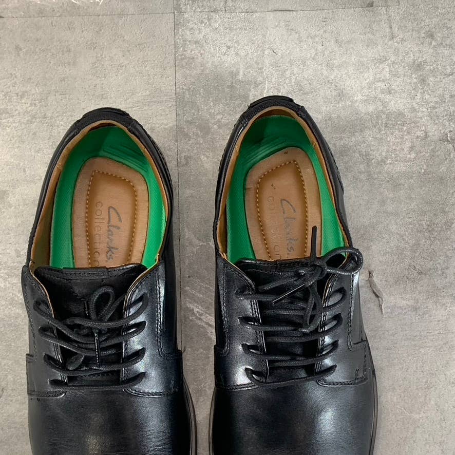 CLARKS Collection Men's Black Leather Clarkslite Cap Comfort Lace-Up Oxford SZ10