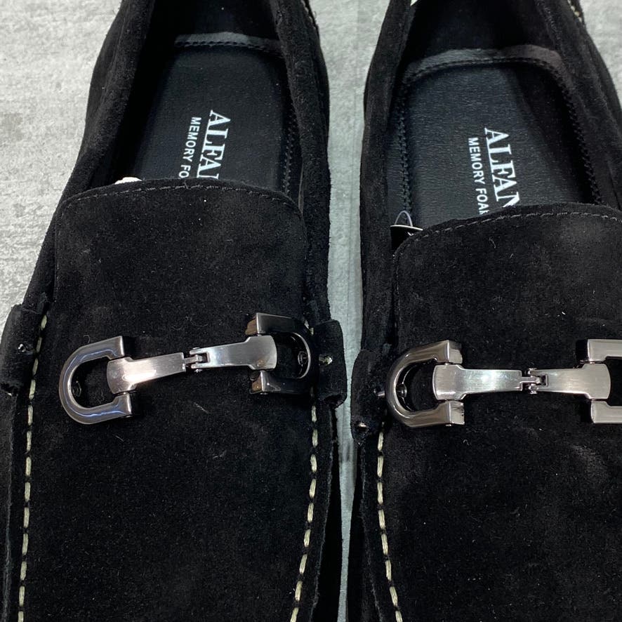 ALFANI Black Remy Suede Driving Loafers SZ 8.5