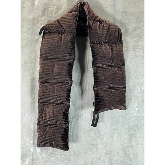 STEVE MADDEN Women's Brown Pull-Through Ribbed Velvet Puffer Scarf SZ OS