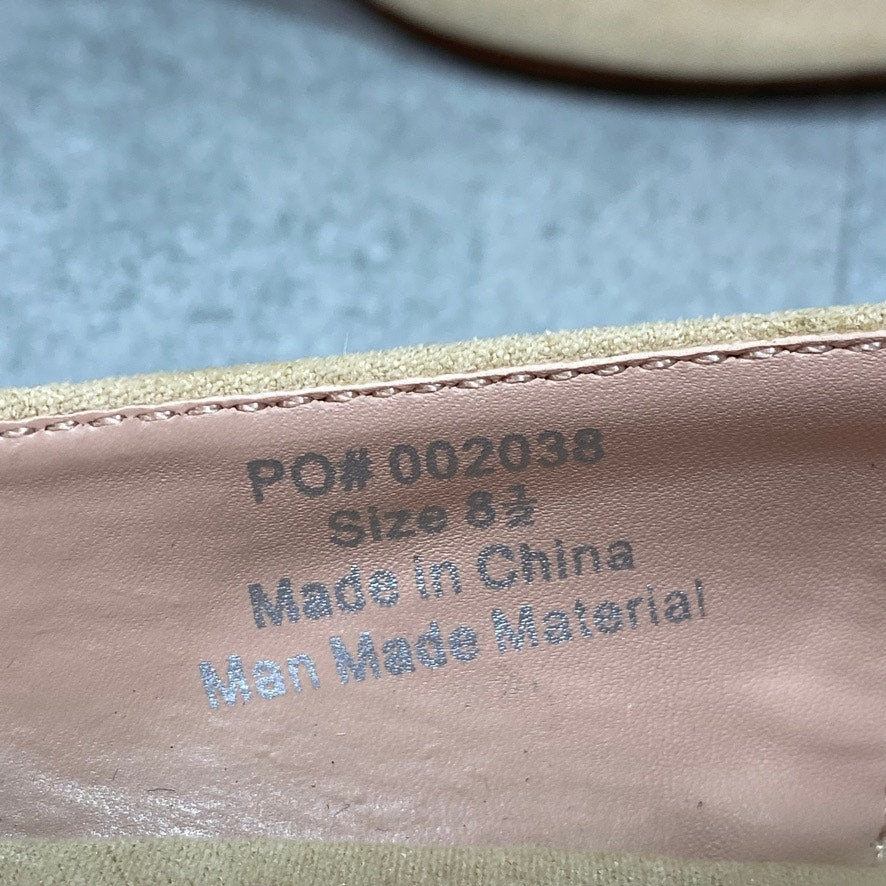 JOURNEE COLLECTION Nude Goldie Faux Suede Pointed Toe Kitten Heel SZ 8.5