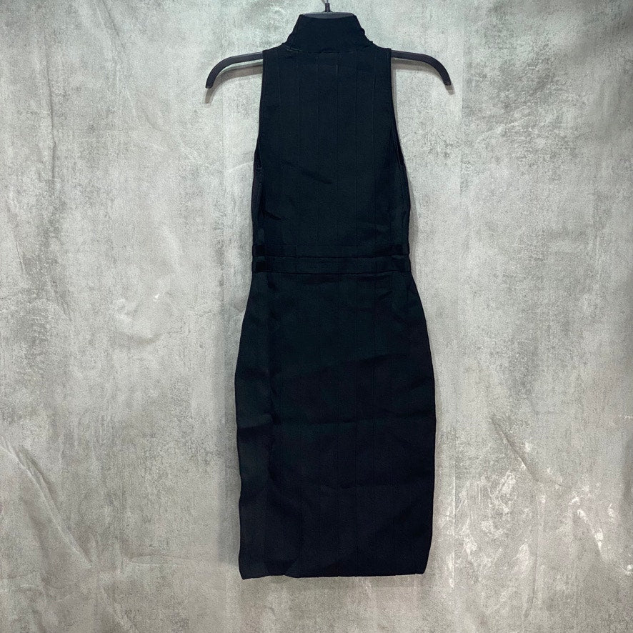 BAR III Black Mock-Neck Sleeveless Sweater Dress SZ S