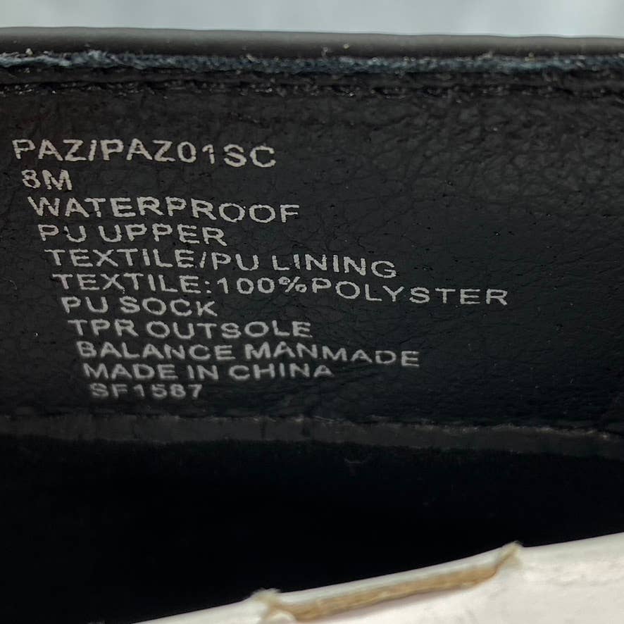 AQUA COLLEGE Women's Black Paz Faux-Leather Waterproof Riding Boots SZ 8