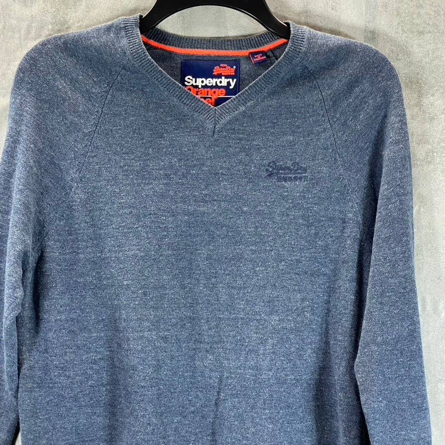 SUPERDRY ORANGE LABEL KNIT CO. Men's Chambray Cotton Crewneck Sweater SZ S