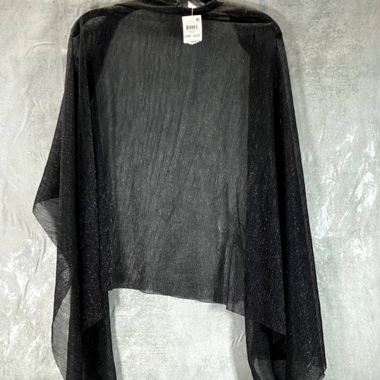 INC INTERNATIONAL CONCEPTS Women's Black Metallic Sheer Evening Shawl SZ OS