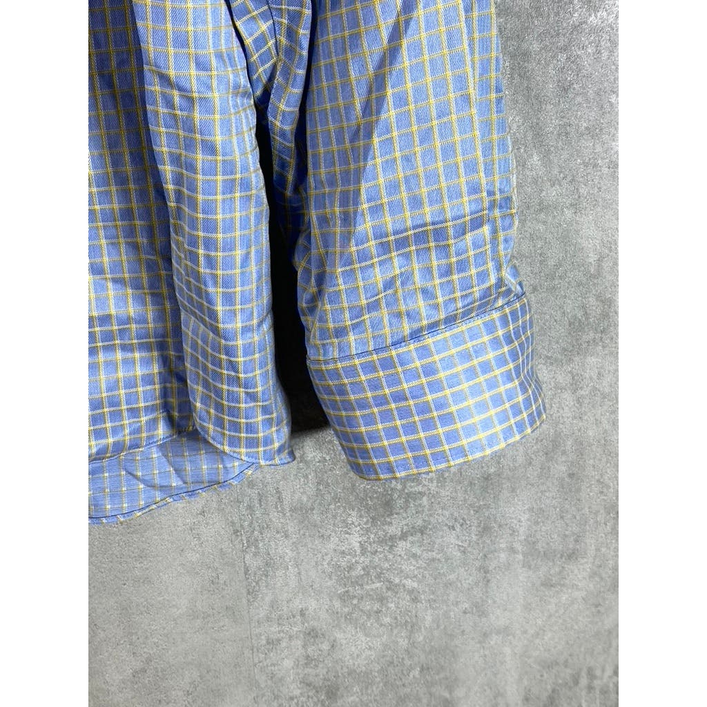 EGARA Men's Light Blue Slim-Fit Non-Iron Button-Up Long Sleeve Shirt SZ XL