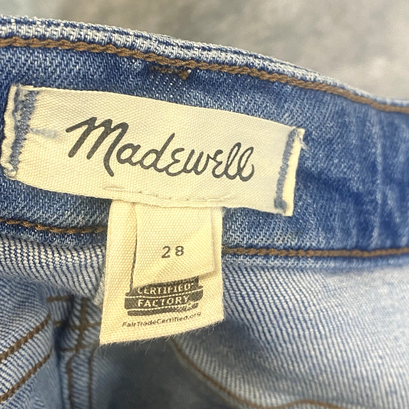 MADEWELL Women's Knowlton Wash Button-Front Denim Mini Skirt SZ 28