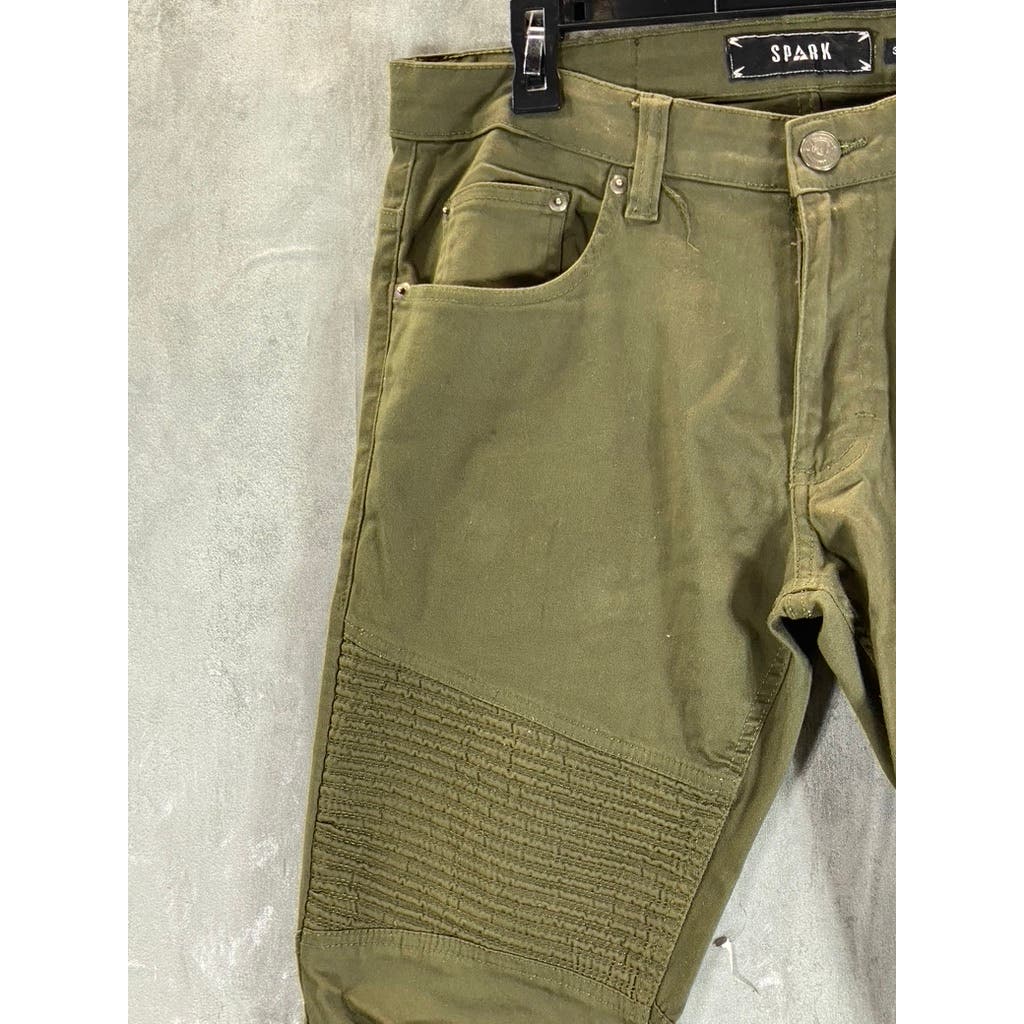 SPARK Men's Olive Green Ribbed Double Knee Pants SZ 32X32