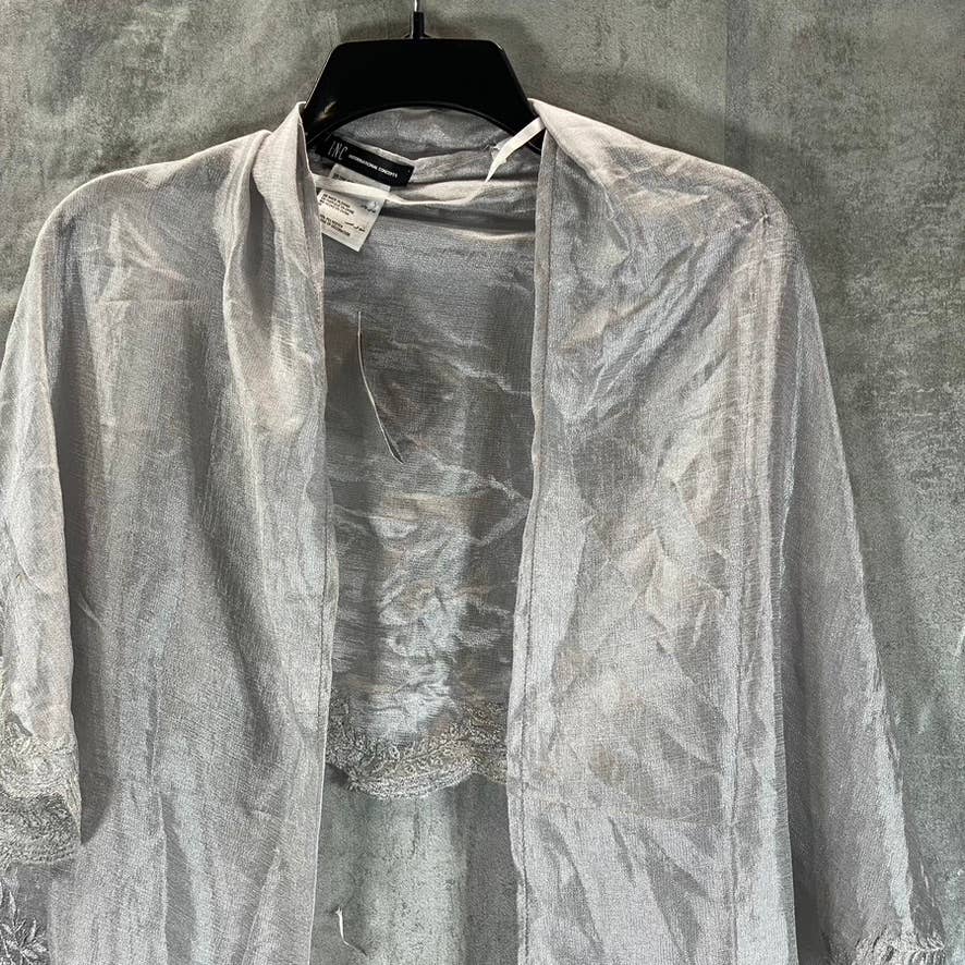 INC INTERNATIONAL CONCEPTS Women's Silver Crescent Scalloped Wrap SZ OS