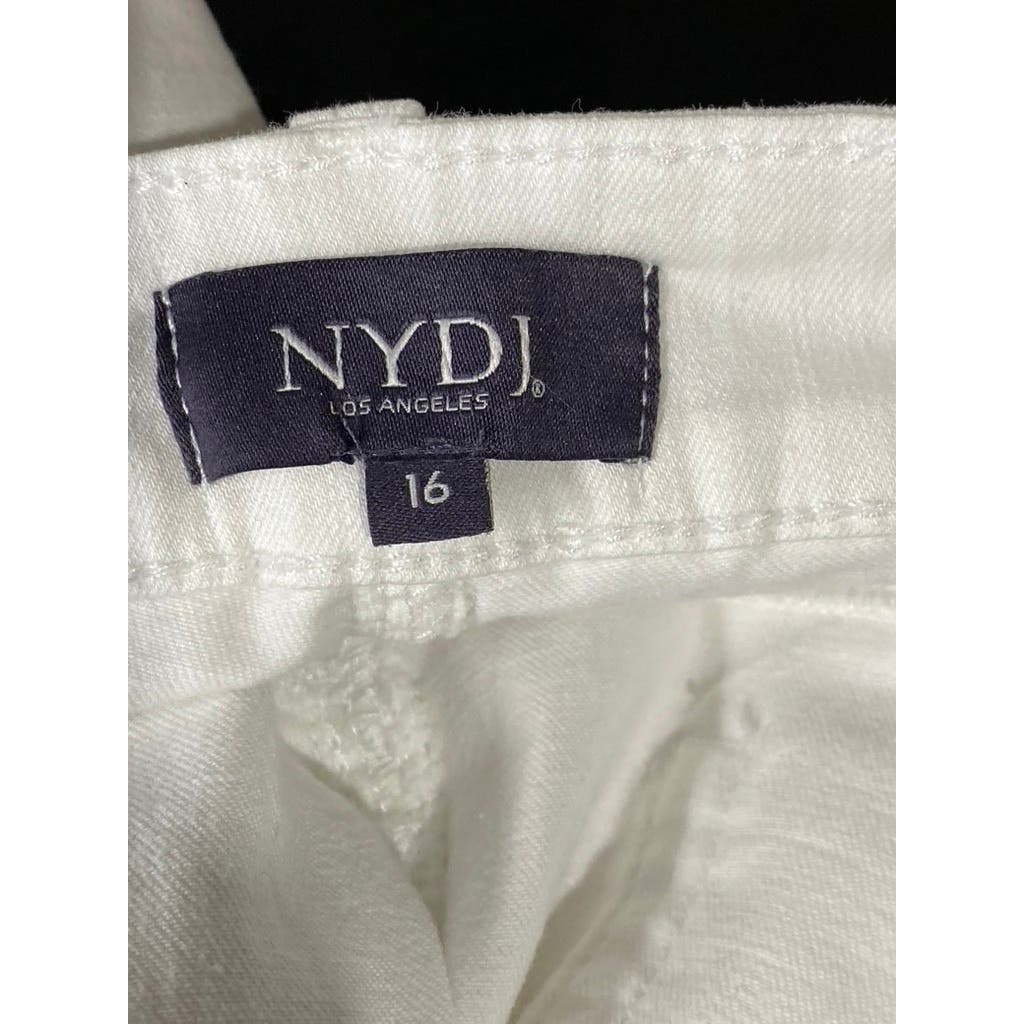 NYDJ Women's White Lift Tuck Boyfriend Jeans SZ 16