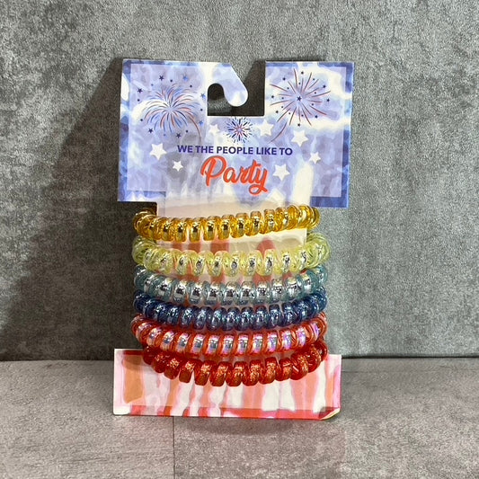 NORDSTROM RACK We The People Like To Party Multicolor 6PC Hair Ties SZ OS