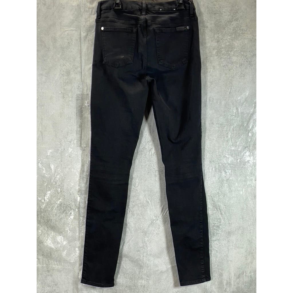 7 FOR ALL MANKIND Women's Black Solid The High-Rise Skinny Jeans SZ 28