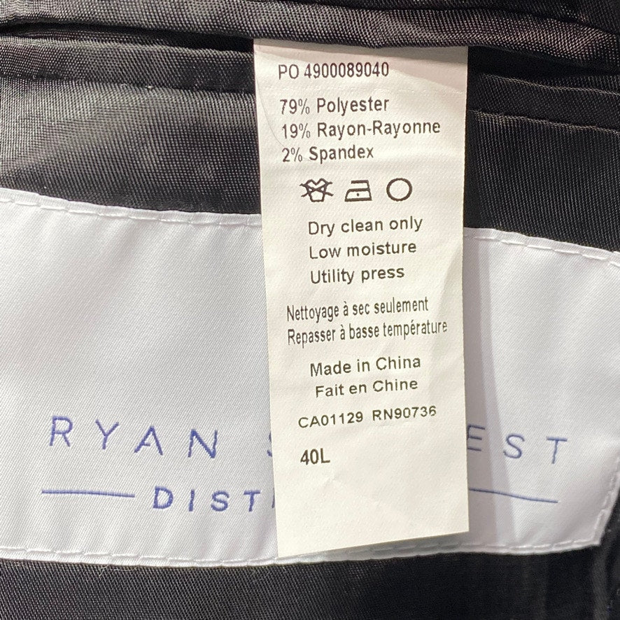 RYAN SEACREST DISTINCTION Black Slim-Fit Stretch Long Tuxedo Jacket SZ 40