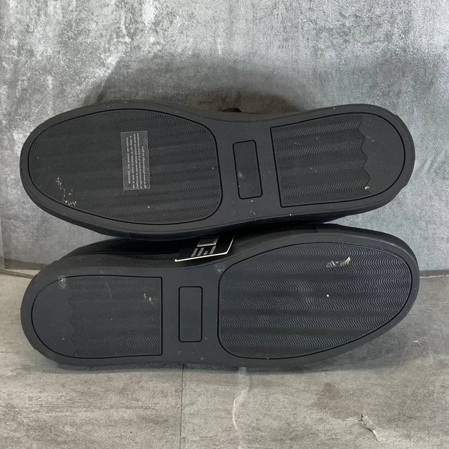 NEW YORK & COMPANY Men's Black Faux-Leather Cooper Low-Top Sneakers SZ 11