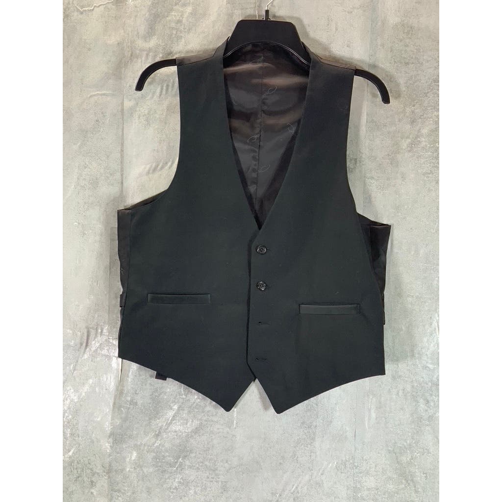 OSCAR DE LA RENTA Men's Black Four-Button Suit Vest SZ NA