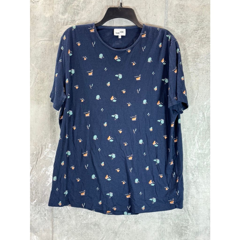 FRANK + OAK Men's Navy Watermelon Crewneck Short Sleeve T-Shirt SZ XL