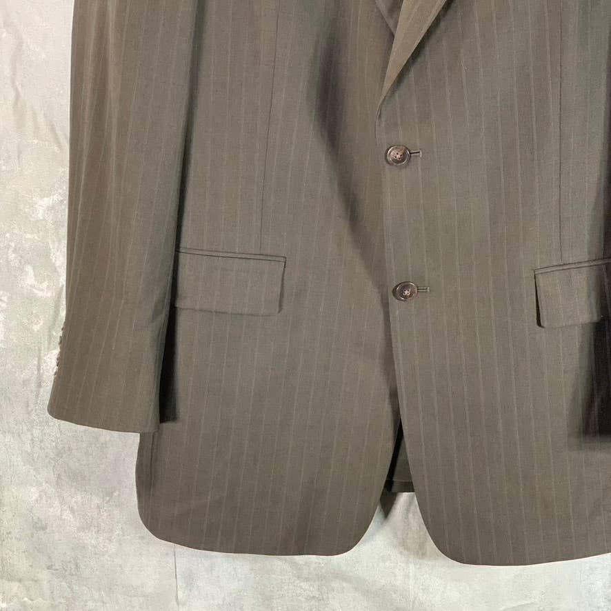 HART SCHAFFNER MARX Men's Long Brown Pinstripe Two-Button Suit Jacket SZ 42L