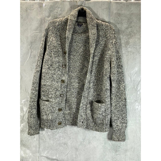 J.CREW Men's Grey Marled Wool Blend Knit Shawl Collar Cardigan SZ S