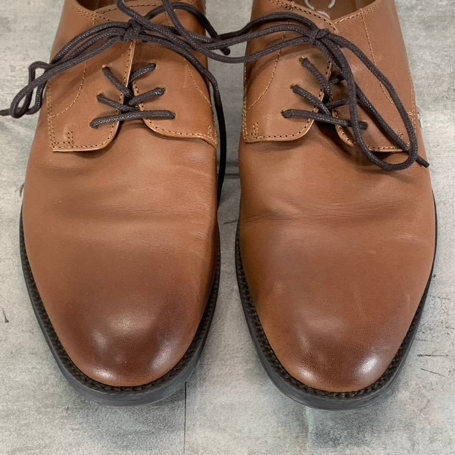 CALVIN KLEIN Men's Light Brown Leather Jack Lace-Up Dress Loafers SZ 9