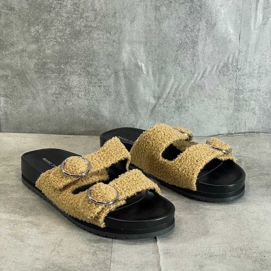 MARC FISHER Women's Tan Natural Texture Keena 2 Platform Slide Sandals SZ 9.5