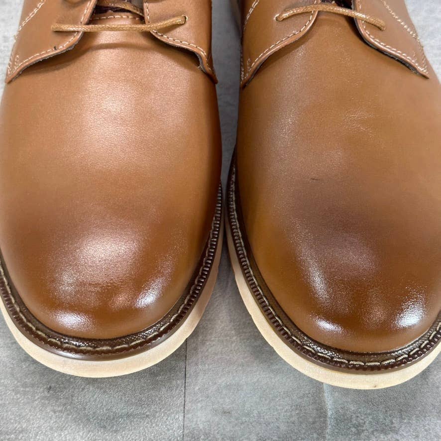 VANCE CO. Men's Tan Thad Faux-Leather Lace-Up Oxfords SZ 13