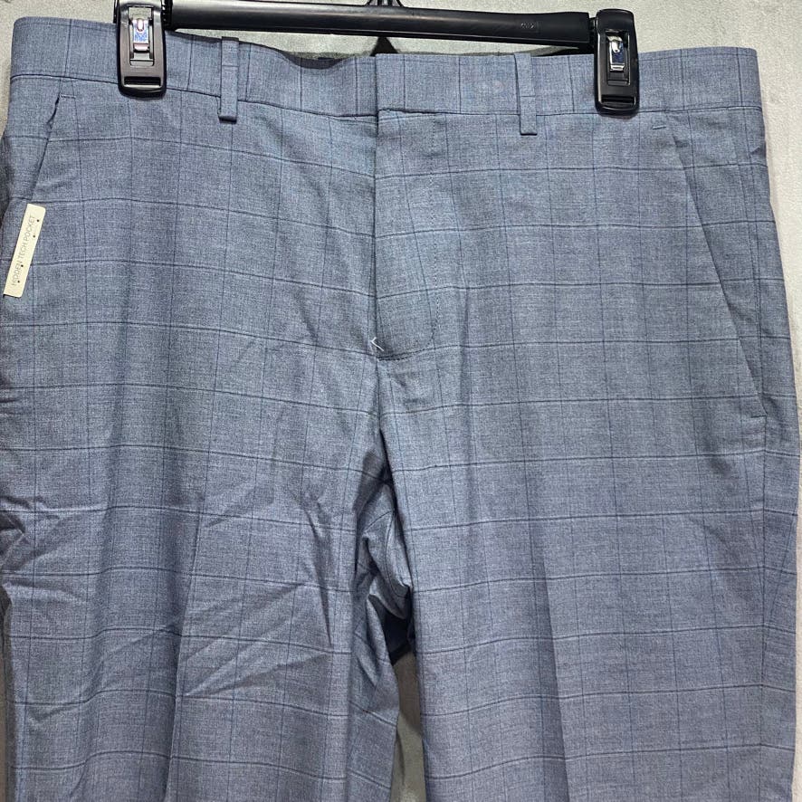 PERRY ELLIS PORTFOLIO Gray Windowpane Slim-Fit Non-Iron Stretch Suit Pants SZ 32X32