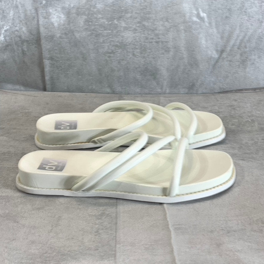 DV By DOLCE VITA Women's White Cortez Square-Toe Slip-On Footbed Sandals SZ 7.5