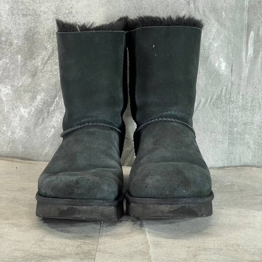 UGG Women's Black Bailey Bow II Slip-On Mid-Calf Pull-On Boots SZ 9