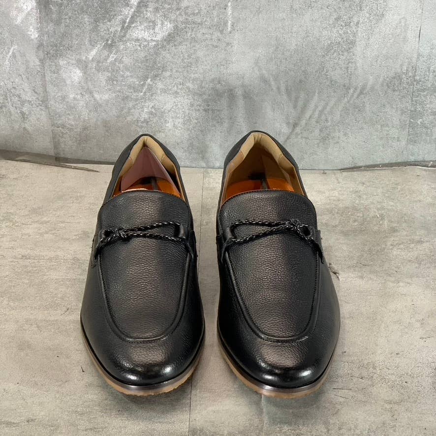 THOMAS & VINE Men's Black Leather Clayton Lace-Up Derby Shoes SZ 12