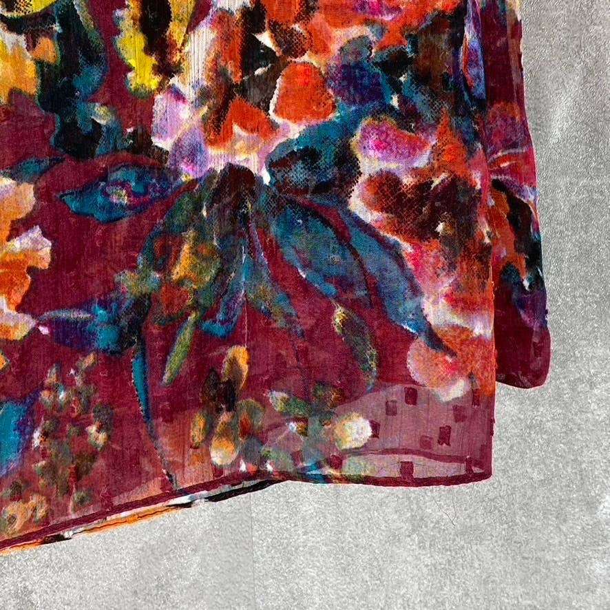 GIANI BERNINI Women's Wine Watercolor Floral Printed Wrap SZ OS