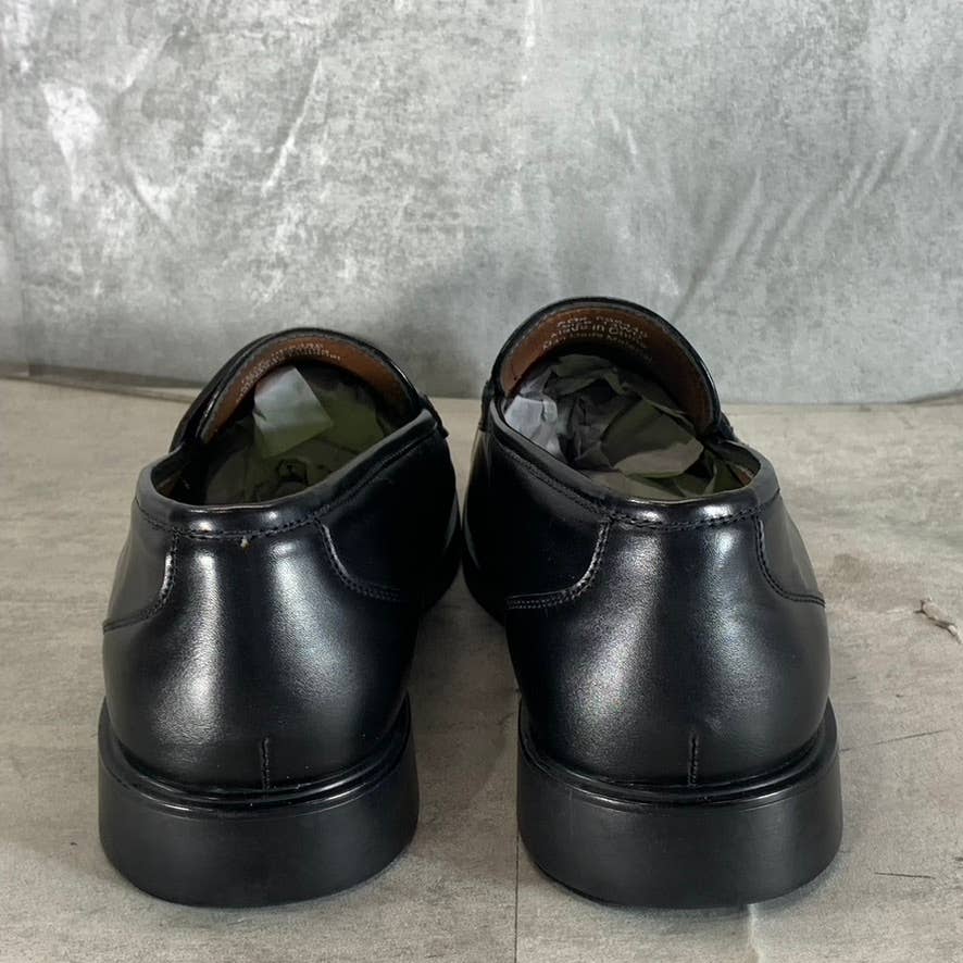 VANCE CO. Men's Wide Width Black Faux Leather Keith Slip-On Penny Loafers SZ 12W