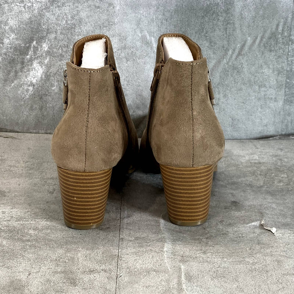 STYLE & CO Women's Taupe Masrinaa Slip-On Block-Heel Ankle Booties SZ 6