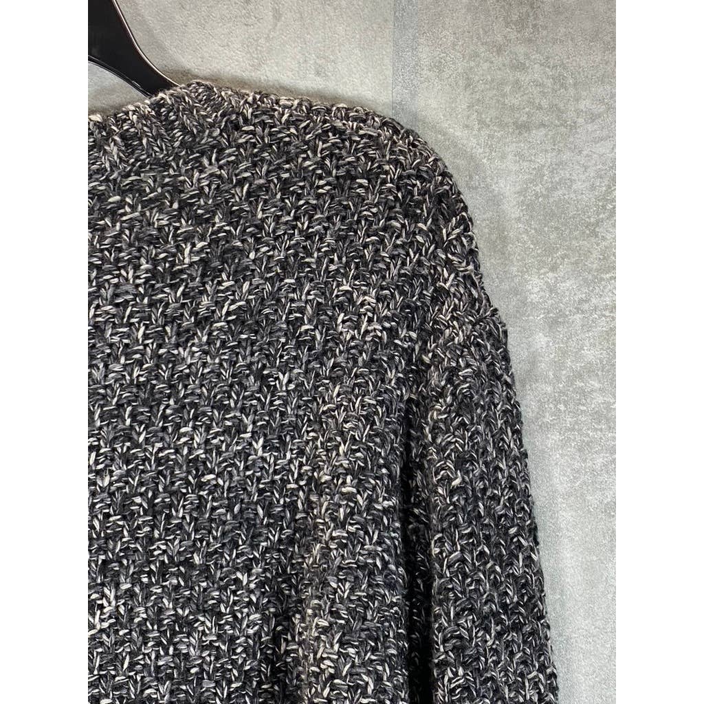 LUCKY BRAND Men's Charcoal Marled Knit Crewneck Pullover Sweater SZ L