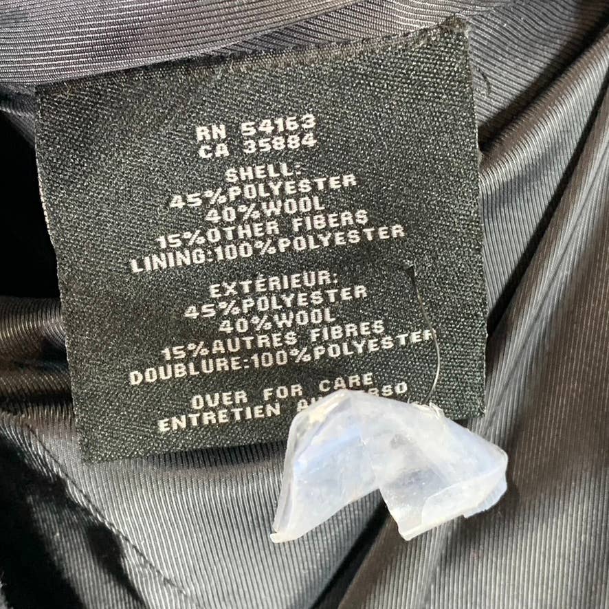 COLE HAAN Grand.OS Men's Black Stretch Wool Three-Button Top Coat SZ L