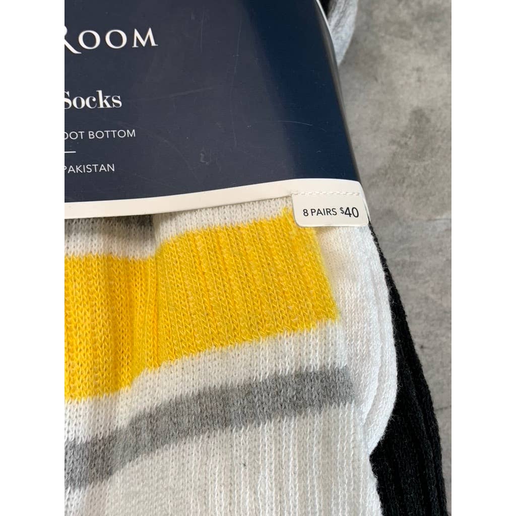 Club Room Men's Multi Striped 8-Pack Crew Socks SZ 10-13