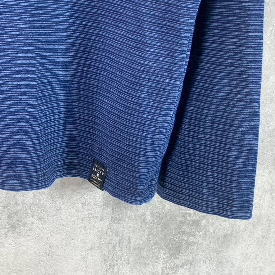 LUCKY BRAND Men's Indigo Stripe Crewneck Long-Sleeve Pullover Sweater SZ M
