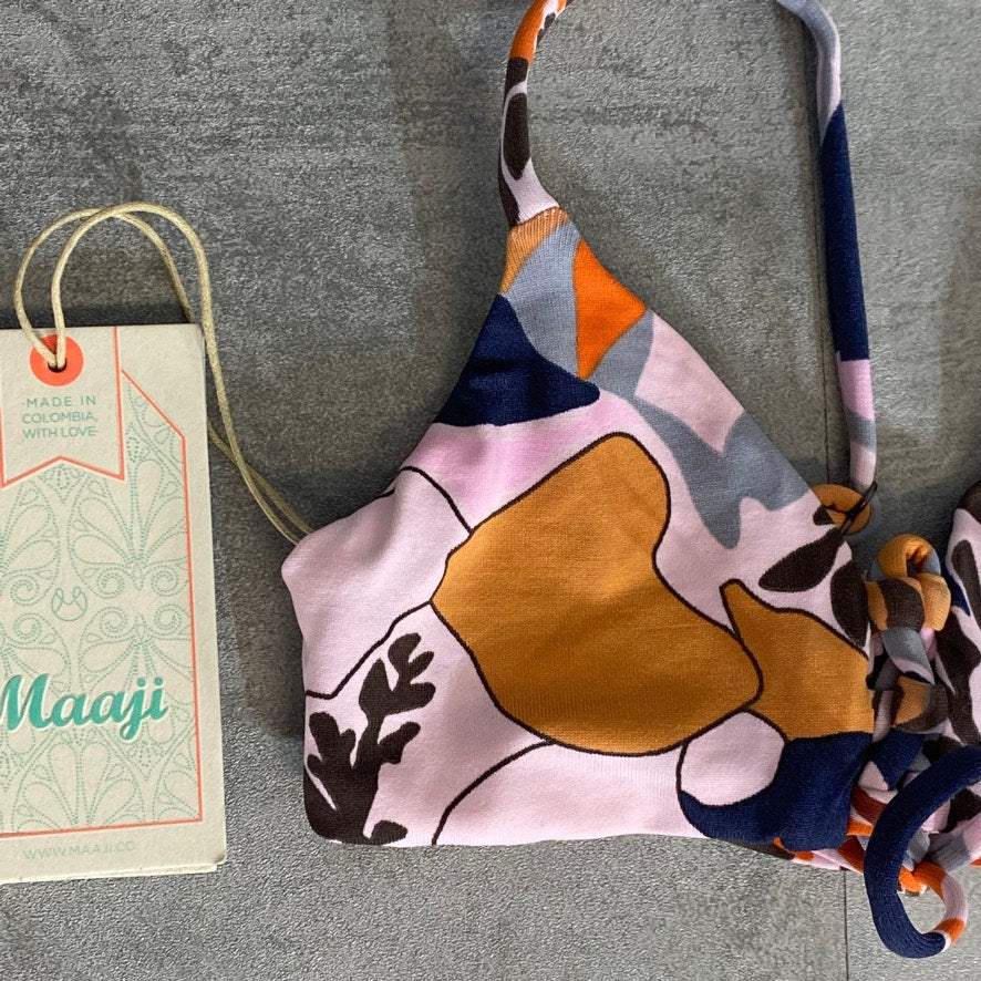 MAAJI Kids Printed Reversible Lace-Up Adjustable Strap Pullover Bikini Top SZ 2