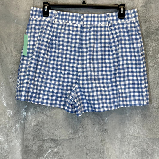 ABOUND Women's Plus Size Blue/White Gingham Shorts SZ 1X