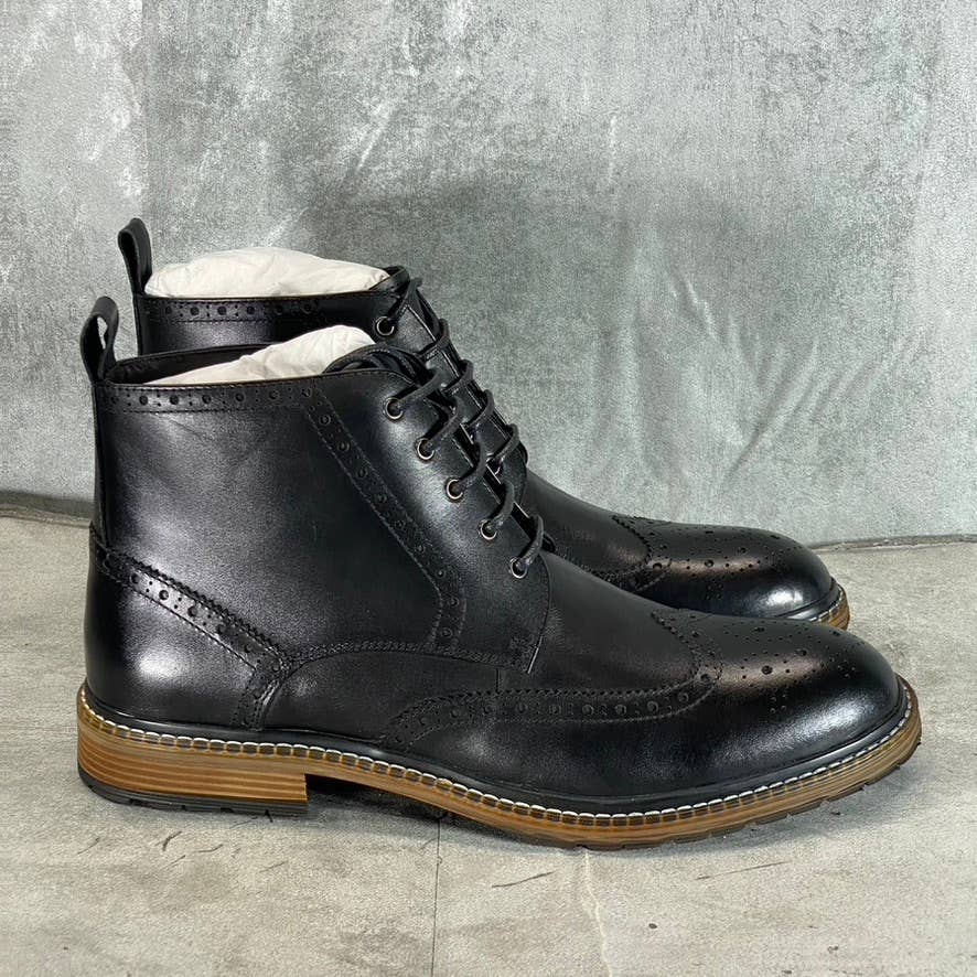 VINTAGE FOUNDRY CO. Men's Black Leather Titus Lace-Up Ankle Boots SZ 9