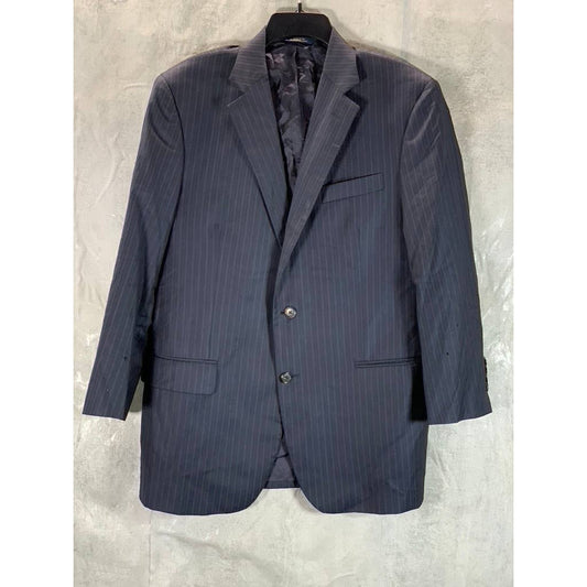 BROOKS BROTHERS Men's Navy Regular-Fit Pinstripe Two-Button Blazer SZ 43R