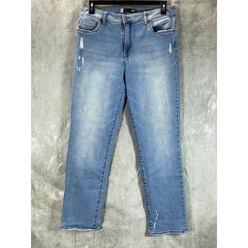 KUT FROM THE KLOTH Women's Light Wash Catherine High-Rise Boyfriend Jeans SZ 14