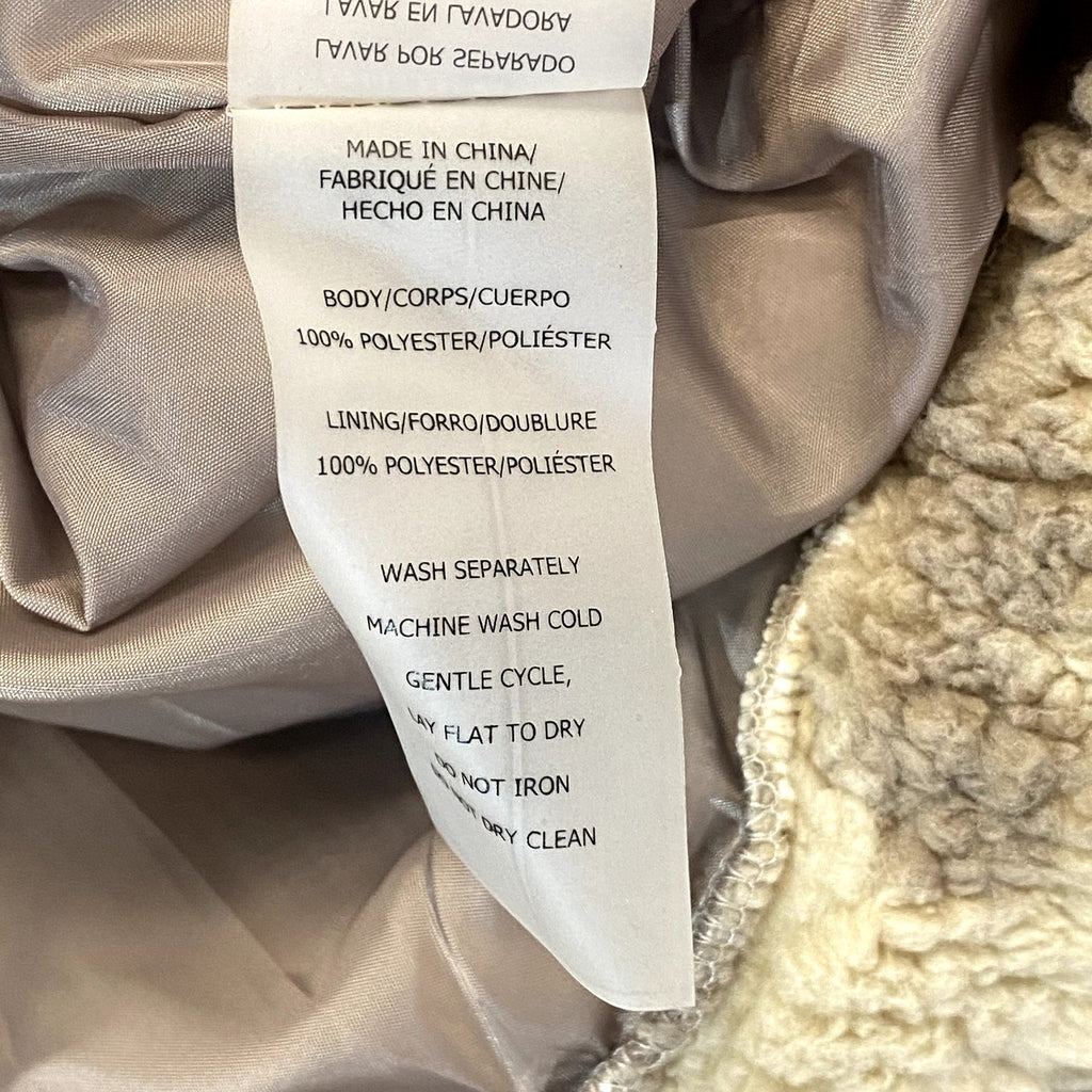 SAGE COLLECTIVE Women's Dune Teddy Half Zip Jetsetter Faux Shearling Cropped Jacket SZ M