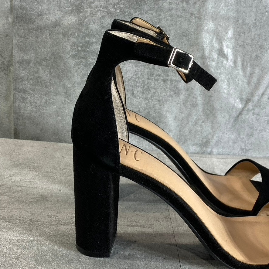 INC INTERNATIONAL CONCEPTS Women's Black Suede Lexini Two-Piece Sandals SZ 8.5