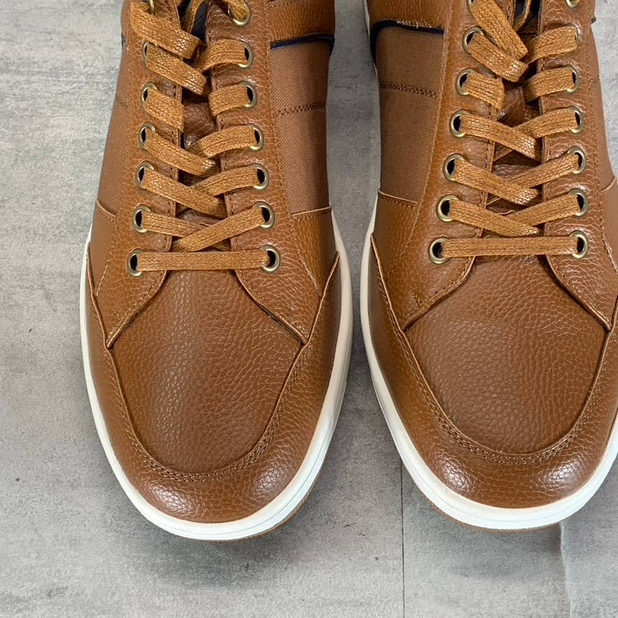 VANCE CO. Men's Brown Faux Leather Rogers Casual Lace-Up Sneakers SZ 8.5