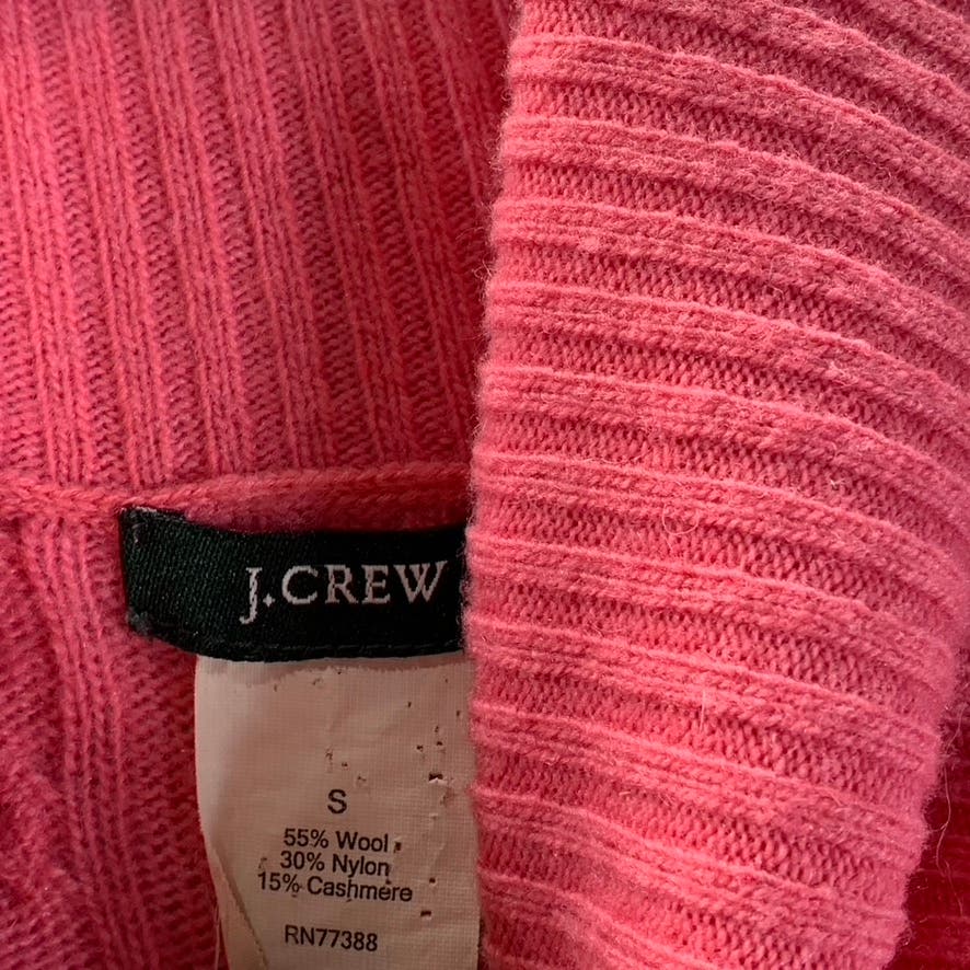 J.CREW Women's Pink Cable Knit Turtleneck Long Sleeve Pullover Sweater SZ S