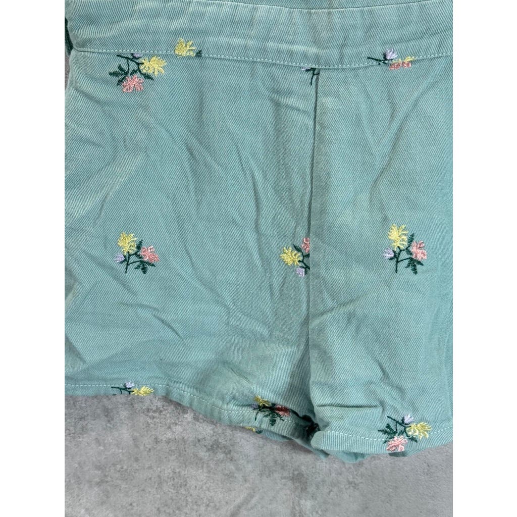 CIDER Women's Pale Green Floral Embroidered Pocket Jumper SZ M (US 6)